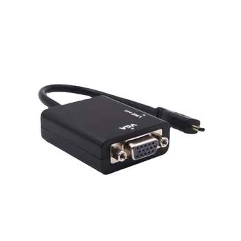 Адаптер Micro HDMI-VGA со звуком и питанием, прямые заводские продажи, кабель-преобразователь Micro HDMI-VGA