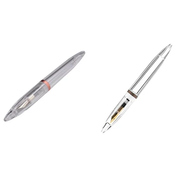 2 комплекта авторучки с пипеткой диаметром 0,5 мм, прозрачные ручки большой емкости, школьные принадлежности для офиса, розовое золото и серый