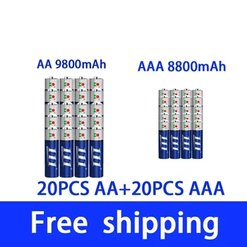 AAA + AA аккумуляторная батарея AA 1.5V 9800 mah - 1.5V AAA 8800 mAh щелочная батарея фонарик игрушечные часы MP3-плеер, бесплатная доставка