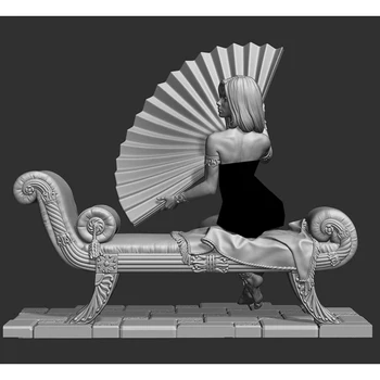 Новая Разобранная 1/32 древняя фэнтезийная женщина-воин, Сидящая Фигурка Из Смолы, Неокрашенный Модельный Комплект