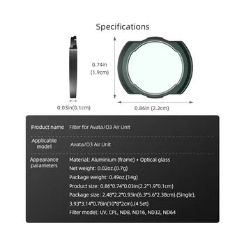 BRDRC для DJI Avata Набор фильтров UV CPL ND O3 Фильтры объектива для передачи изображения Защитный фильтр Аксессуары для объектива камеры дрона, E