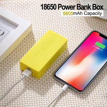 18650 Power Bank Shell 5V 5600mAh USB Зарядное устройство, держатель батареи, чехол для электронной зарядки телефона, портативный ящик для хранения мобильных устройств DIY