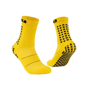 Футбольные носки, клейкие нескользящие носки для взрослых мужчин и женщин, спортивные носки для бега Four Seasons с толстым полотенцем, носки средней длины