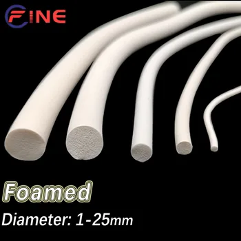 Губчатая лента из силиконовой резины длиной 1/10 м, уплотнительная лента из белого вспененного силикона, круглый вспененный шнур VMQ Диаметром 1-25 мм