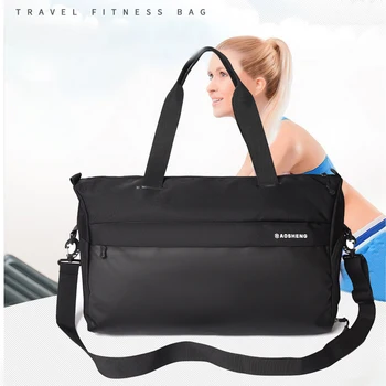 Черные спортивные сумки для фитнеса, женская спортивная сумка через плечо, большая вместительная зажигалка, спортивная сумка для путешествий на короткие расстояния с отделением для обуви
