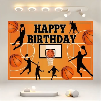 Украшение вечеринки в баскетбольной тематике на день рождения basketball happy birthday background photo background banner poster decoration