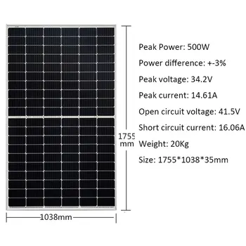 Солнечная Панель 500W 3000W 5000W 7000W Split Half Cut Cell MBB Solar System Home 220v 110V 380v Off On Grid Зарядное Устройство Для Солнечной Батареи