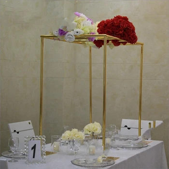 Металлическая ваза для цветов, центральная подставка для украшения свадебного стола, роскошные Цветочные колонны 470AB