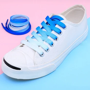 Разноцветные шнурки для кроссовок, радужные шнурки для обуви, Плоские эластичные шнурки для походных ботинок для бега, шнурки для обуви, веревка, 1 пара