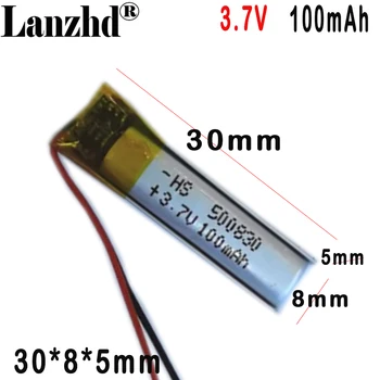 Литий-полимерный аккумулятор 100 мАч-3,7 В, перезаряжаемый элемент для Bluetooth-гарнитуры smart wearable 500830
