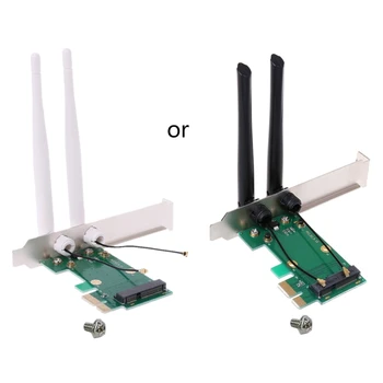 Адаптер F3KE Mini PCI-E к PCIE с 2 Антеннами для Беспроводного Wi-Fi настольного ПК