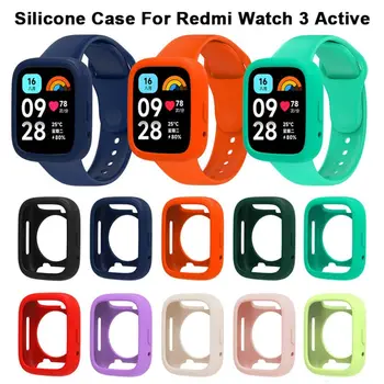 Чехол Силиконовый чехол Бампер Защитная рамка Аксессуары для защиты от царапин Протектор экрана для смарт-часов Redmi Watch 3 Active