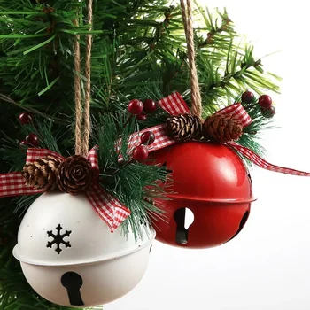 Украшение для Рождественской елки, подвесные 90-миллиметровые большие колокольчики, Рождественские Колокольчики, Подвесные Рождественские украшения, Подарки, Подвесные украшения