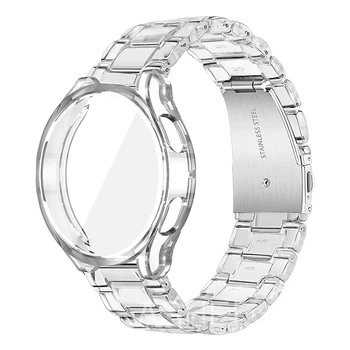ремешок + чехол для samsung galaxy watch 6 40 мм 44 мм ремешок чехол прозрачный ПК ремешок для galaxy watch 6 классический 47 мм 43 мм ремешок TPU чехол