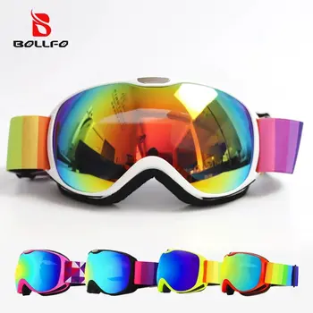 Детские Зимние очки для катания на лыжах с защитой от запотевания с Двумя линзами UV400, Удобная U-Образная Губка, Детские Лыжные очки для 4-14 лет