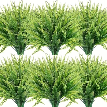 10 Пучков искусственных растений с превосходной стойкостью к окислению Бостонский папоротник Настоящие искусственные растения на ощупь