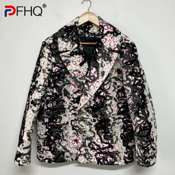 PFHQ Весна XL Размер Блейзеры со случайной вышивкой Модные мужские дизайнерские Персонализированные Универсальные двубортные шикарные куртки 21Z3771