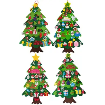 Украшение для рождественской елки из фетра с подсветкой, Украшение для Рождественской елки из фетра своими руками, Рождественские елки для детей, Веселые Рождественские украшения, Санта-Клаус, Рождественский подарок для детей