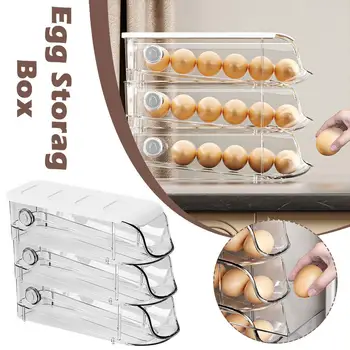 Коробка для хранения яиц 1-3-Слойный Стеллаж-держатель для холодильника Коробка для хранения свежих яиц Корзина Контейнеры для хранения кухонных органайзеров Инструмент R0I2