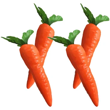 4шт Мини-морковных украшений, имитирующих морковные декоры, поддельные морковные модели