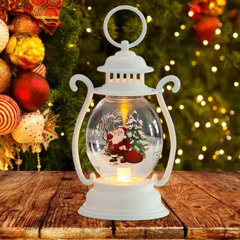 Рождественский фонарь со светодиодной подсветкой, светильник в виде снеговика с декоративными подвесными фонариками Санта-Клауса, Рождественские Снежные шары, Подарки для детей