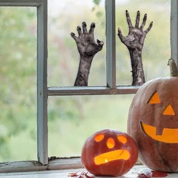 Новая 3D настенная наклейка с призраком руки на Хэллоуин, Самоклеящиеся Съемные обои, Атмосфера ужаса, Домашний декор для гостиной, украшения