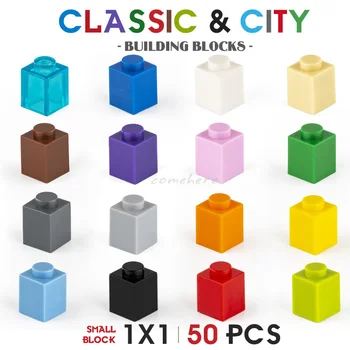 1x1 50 штук DIY City Classic Bricks Assembly Креативные строительные блоки Объемные наборы Развивающих игрушек для детей 2021 года