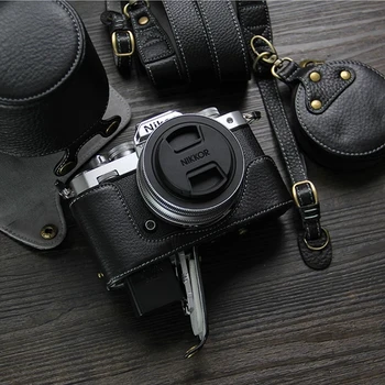 для Nikon Z fc ZFC Z-FC с DX 16-50 мм объективом f3.5-6.3 VR/28 мм Объективом f2.8 SE Чехол для камеры из натуральной кожи, Базовая крышка, Чехол
