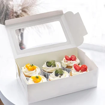 Индивидуальный логотип productcustom бумажная упаковка для торта в виде луны с ручкой, высококачественная коробка для выпечки, коробки для упаковки тортов