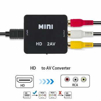 HDMI-совместимый С AV RCA CVSB L/R Видеоадаптер для масштабирования 1080P Конвертер Box HD Video Composite Adapter Поддержка NTSC PAL Выхода