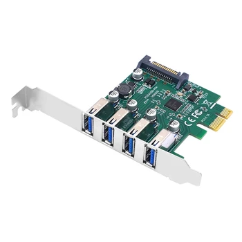1 Штука PCIE 1X к USB3.2 Карта расширения PCI-E 1X 4X 16X контроллер Add One Карты 5 Гбит/с Зеленый
