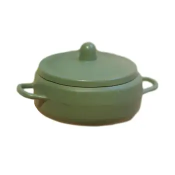 Маленькая шикарная кастрюля для приготовления мини-трехмерная кастрюля для супа, реалистичная кастрюля для супа в кукольном домике, изысканная миниатюрная посуда для кухни