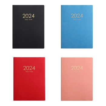 Блокнот с планом на 2024 год, календарь, утолщенный блокнот с ежедневным планом, еженедельный блокнот, офисные школьные принадлежности