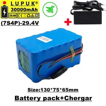 Серия LUPUK-7, 4 параллельные серии, аккумулятор 29,4 В, 30000 мАч, высокая мощность, большая емкость, несколько размеров, бесплатная доставка