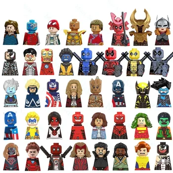 Красивые строительные блоки, мини-кубики, Капитан Америка, Железный Человек, Доктор Стрэндж, Дэдпул, мини-кирпичи, фигурки, детские мини-игрушки 1