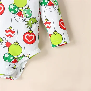 Рождественские наряды для маленьких девочек, 2 предмета, платье-комбинезон с длинными рукавами и повязкой на голову, одежда для новорожденных