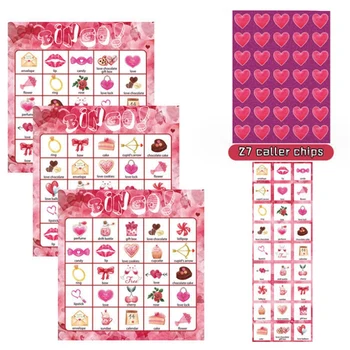 Карточки для игры в лото на День Святого Валентина, 24 игрока, Запасные части для детских карточных игр для вечеринок, школьных игр в классе, принадлежностей для любовных вечеринок