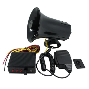 Динамик полицейской сирены 2X 12V, 3-тональная регулировка громкости звука, автомобильный гудок с микрофоном, громкоговоритель, Аварийный электронный