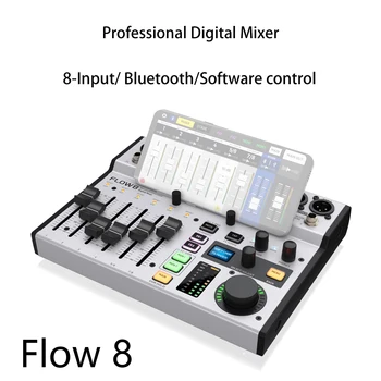 Цифровой микшер Flow 8 с 8 входами, аудиопроцессором Bluetooth-микшера и управлением приложением, 2 процессорами FX и интерфейсом USB / Audio Audio