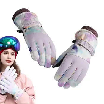Лыжные перчатки Водонепроницаемые Ветрозащитные перчатки с сенсорным экраном и защитой запястий, лыжные перчатки с камуфляжной изоляцией для холодной погоды