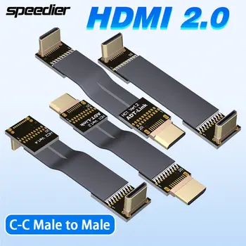 Совместимый с HDMI Ленточный Кабель FPV HDMI Type C FFC 90-градусный Разъем для печатной платы Mini HDMI 20pin от мужчины к мужчине Плоский Удлинитель fpv