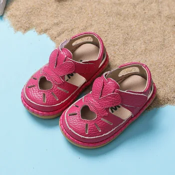 Новые летние детские сандалии для маленьких девочек, предотвращающие столкновения, обувь для малышей, мягкая подошва, натуральная кожа, детские пляжные сандалии