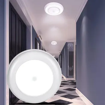 Потолочный светильник с датчиком движения, светодиодный Беспроводной светильник с батарейным питанием для прихожей, кухни, спальни