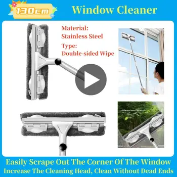 Расширенный инструмент для мытья окон Швабра для мытья стекла с силиконовым скребком Щетка для мытья окон Бытовые инструменты для уборки
