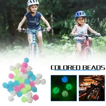 Украшения из цветных бусин для велосипеда, Красочный круглый Зажим для безопасности колеса, Пластиковые накладки на спицы, Велосипедные бусы Spo V8y4