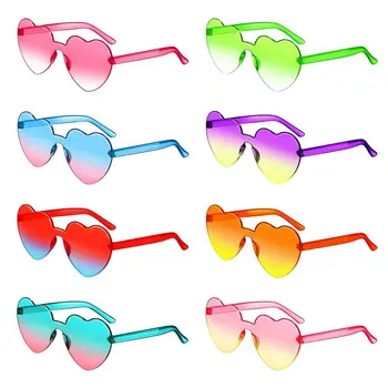 Модные Красочные Солнцезащитные очки Карамельного Цвета В форме Сердца Оттеняют Вечерние Солнцезащитные Очки Heart Glasses