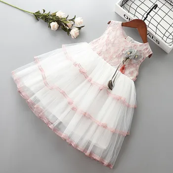 Высококачественное платье для девочек от 2 до 7 лет, новинка 2019 года, летнее платье с милым бантом и цветочным рисунком, детская одежда для девочек, вечернее платье принцессы