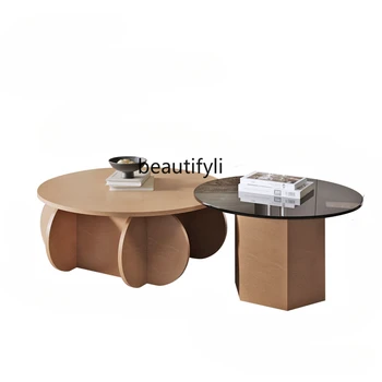 Легкая Роскошная Минималистичная Комбинация Стеклянных Чайных столиков Современная гостиная для дома Минималистичная Комбинация Размеров Дизайнерская модель