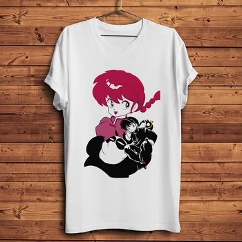 Ranma 1/2 забавная футболка с аниме, мужская летняя футболка с коротким рукавом, мужская белая повседневная футболка с мангой, уличная одежда унисекс