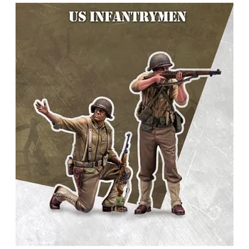 1/48 Модель Risen Figures пехотинцы США в разобранном виде, неокрашенные